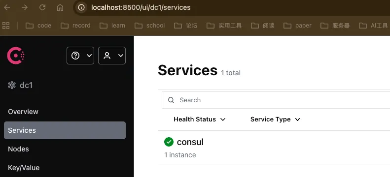 Consul 界面记录